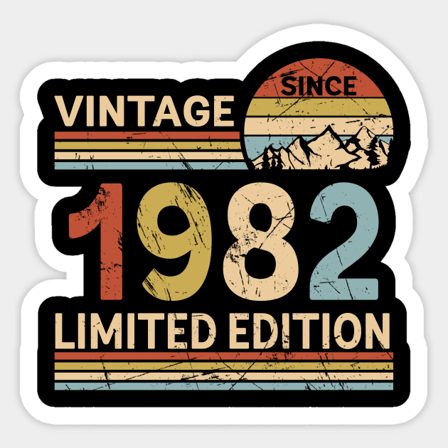 Vintage Since 1982 Limited Edition 41st Birthday Gift Vintage Men's Sticker by Schoenberger Willard